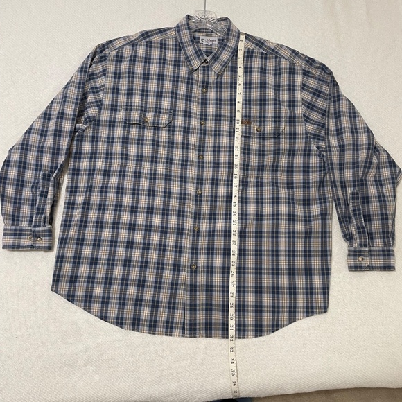 Carhartt Blue Plaid Button Down Long Sleeve Shirt XXL Excellent Used Condition - Picture 7 of 11